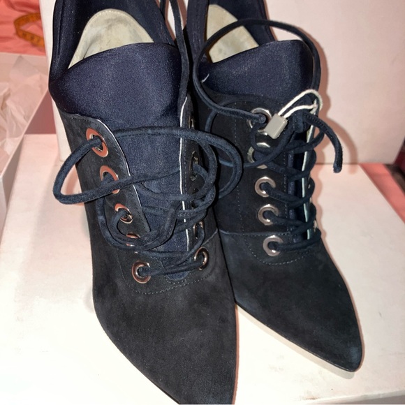 Sergio Rossi Black Lace-Up Ankle Boots